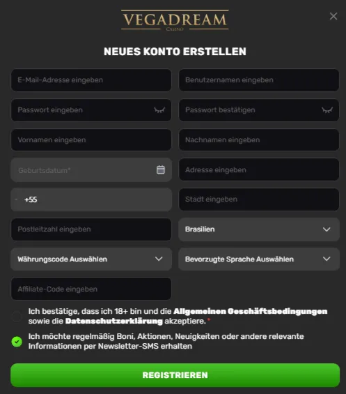 vegadream registrieren